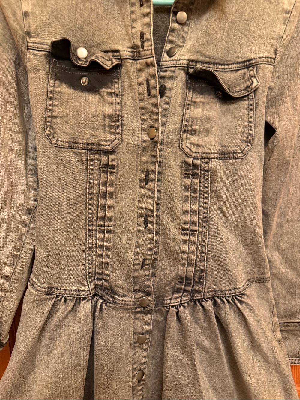 Free People Denim Button Down Mini Dress - Picture 6 of 9